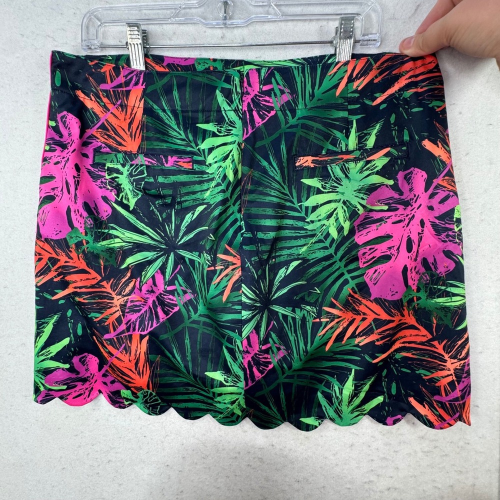 Lady Hagen Skort Womens 12 Tropical Floral Scalloped Hem Golf Tennis Preppy - Picture 6 of 11